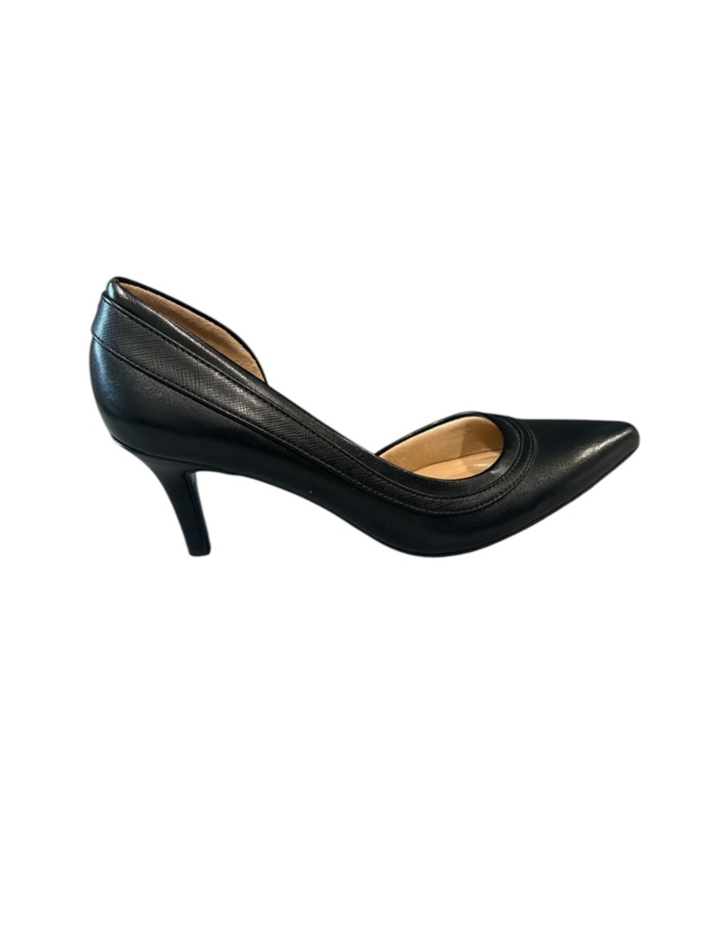 Abella True Comfort Black Pointed  Toe Mid Heel Pumps